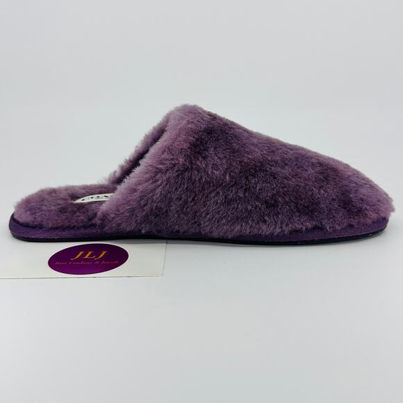 Coach Women's Zennie Signature Shearling Sheep Fur Slippers CM676 Purple Size 6 - Picture 7 of 12